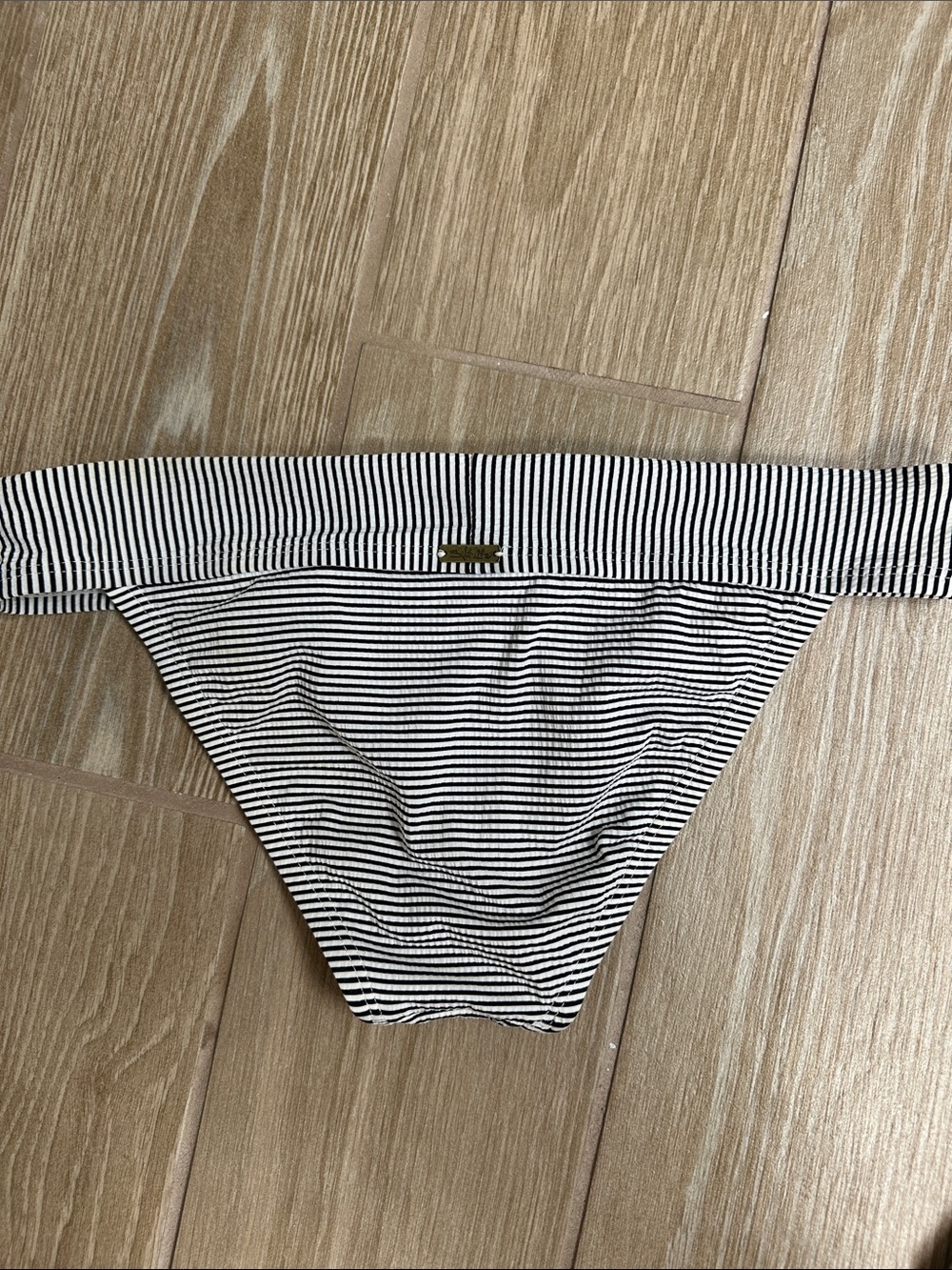 Salt Life Black & White Striped Bikini Bottom